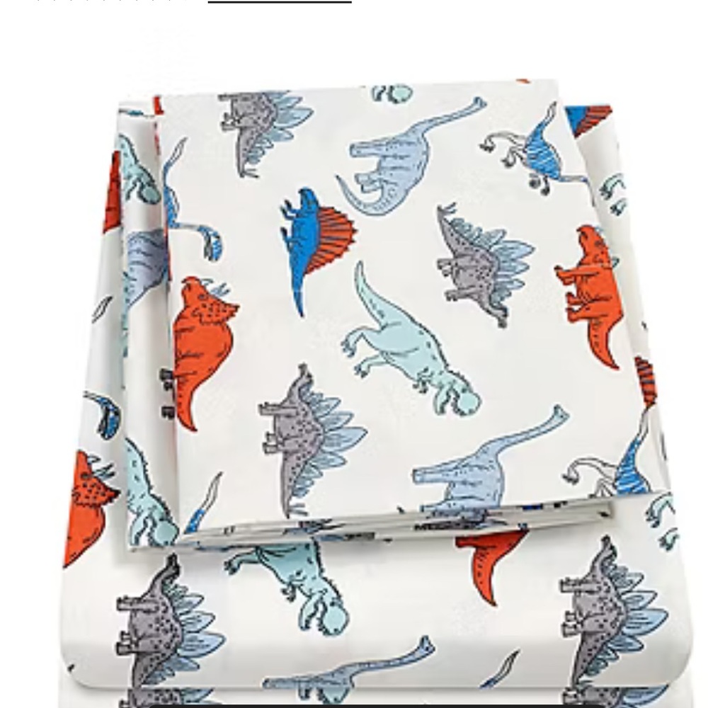 Dinosaur “Sweet Home” Print Bed Sheet Set twin